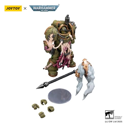 Image of JOYTOY Death Guard Warhammer 40k 1 /18 Action Figure Death Guard Blightlord Terminator 2 with Flail of Corruption Collectible Gifts,Toys for Kids 15+ and Adults 4.8-inch