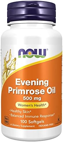 NOW Supplements, Evening Primrose Oil 500 mg with Naturally Occurring GLA (Gamma-Linolenic Acid), 100 Softgels