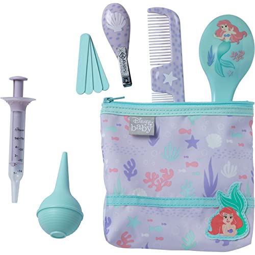 Image of Disney Baby - Infant Health & Grooming Kit 10pc Set Includes: Brush, Comb, Nail Clippers, Medicine Syringe, Nasal, and Carry Case, Ariel