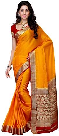 Women'S Creap Silk Saree With Blouse,Color:Redish Maroon(3200-2077-MGLD-RMRN)