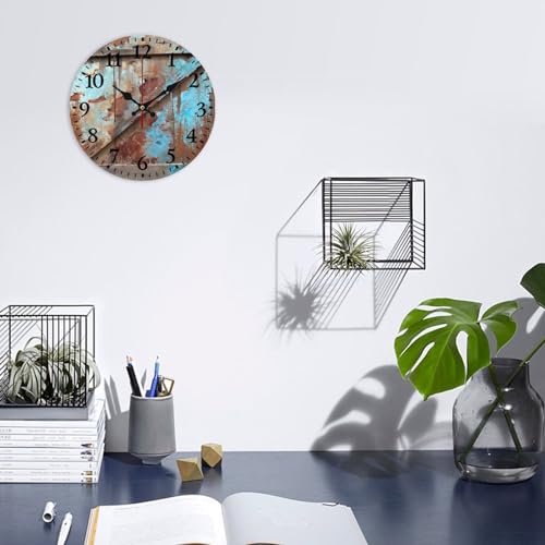Reloj de pared redondo 40 cm estilo rústico moderno miniatura 4
