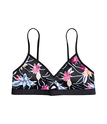 Bikini Roxy Active de taille XS au motif Anthracite Floral Flow idéal pour le surf