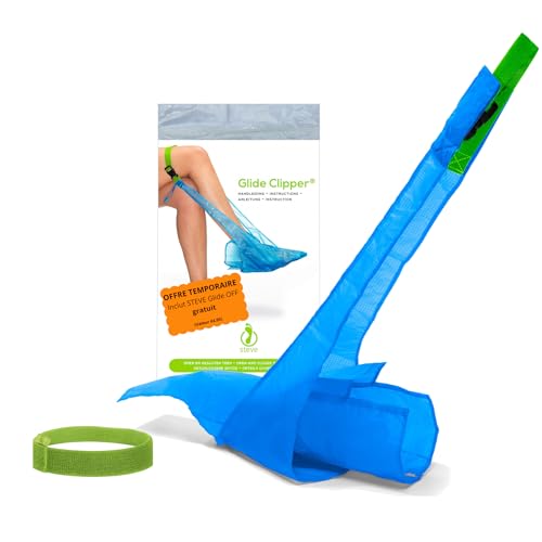 STEVE Glide Clipper 30 sec. aide à l'enfilage des bas de contention, Enfilez chaussettes de compression, enfile-bas pour pointes ouvertes & fermées - MAINTENANT avec STEVE glide OFF gratuit !