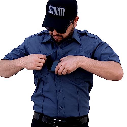 Image of First Class 100% Polyester Short & Long Sleeve Zippered Uniform Shirt 4 Pocket Hidden, Law Enforcement BDU Zipper Closure.