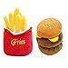 RayMinsin Jouet couineur en peluche pour chien - Frites - Hamburger - Crème glacée - Carotte - Banane - Interactif - Résistant aux morsures - Pour chien et chat