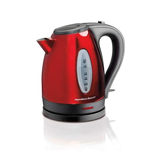 Hamilton Beach 040094408856 (40885) Electric Kettle, for Tea & Coffee, 1.7 Liter, Red