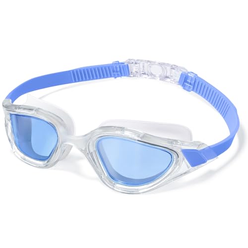 Keary Goggles Swimming Adult Swim Goggles for Men Women Swimming Goggles Youth Adults Anti-Fog Goggle Pool Open Water Glasses for Swim Waterproof UV Protection Clear Vision Blue Swim Goggles with Case