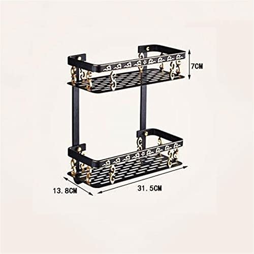 Estante de ducha de baño negro mate con soporte de pared 3