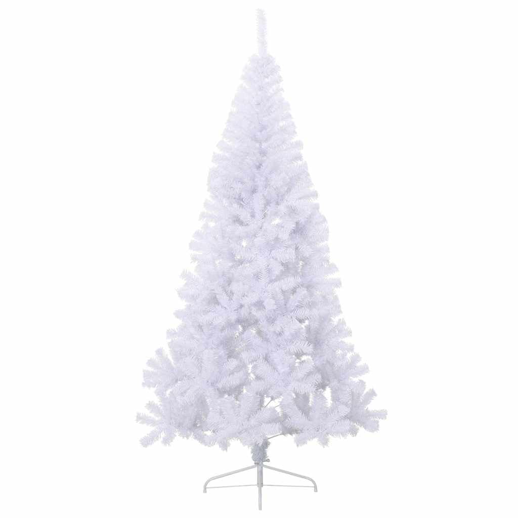 Árbol de Navidad artificial con soporte, color blanco, 210 cm, PVC