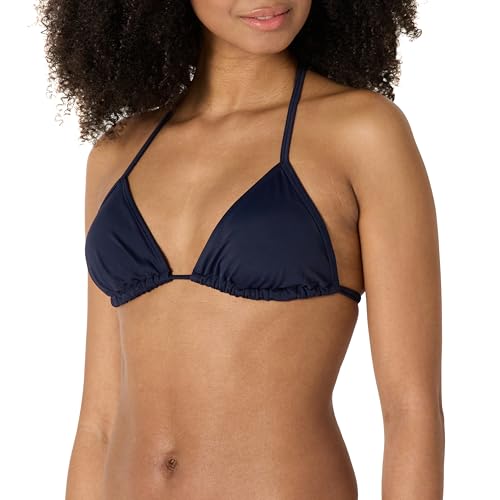 Amazon Essentials Top Bikini a Triangolo da Donna, Blu Navy, XS