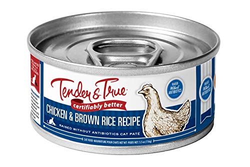 Tender & True Antibiotic-Free Chicken & Brown Rice Recipe Canned Cat Food, 5.5 Oz, (Case Of 24) #TOP29
