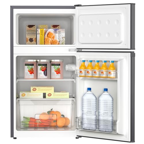 undefined TCL 小型冷蔵庫 85L 直冷式 超薄幅455mm 一人暮らし コンパクト冷蔵庫 冷凍室(25L) 野菜室付き 庫内灯・温度調節 グレー CRT85AH の商品画像 11