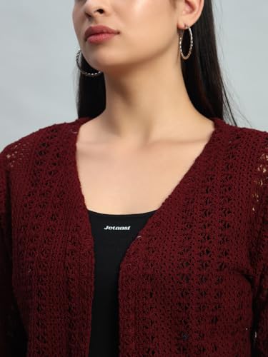 Image of NATURE CRAFT Cotton Shrug, Round neck Shrug, 3 /4 Sleeve Shrug, Shrug for Women, Shrug for Girls, Shrug, Women Shrug