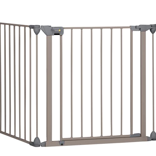 Safety 1st Modular Cancelletto Sicurezza Scale, Camini e Grandi Vani, Composto da 3 Moduli Pieghevoli, per Aperture 40 cm - 214 cm, Altezza 71 cm, Grigio Chiaro