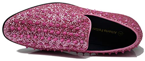 Image of SPK16 Men's Vintage Spike Dress Loafers Slip On Fashion Shoes Classic Tuxedo Dress Shoes