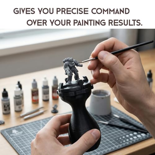 Mango para pintar miniaturas con rotación estable 360 y ajuste para peanas de 20-50mm 7
