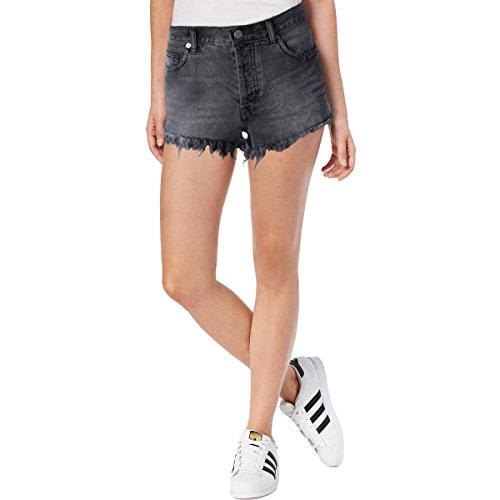 Short en jean délavé noir Free People en taille 30 coupe décontractée style cutoff
