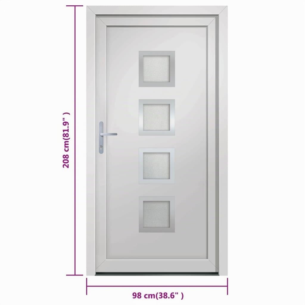 Porte d entrée Blanc 98x208 cm PVC