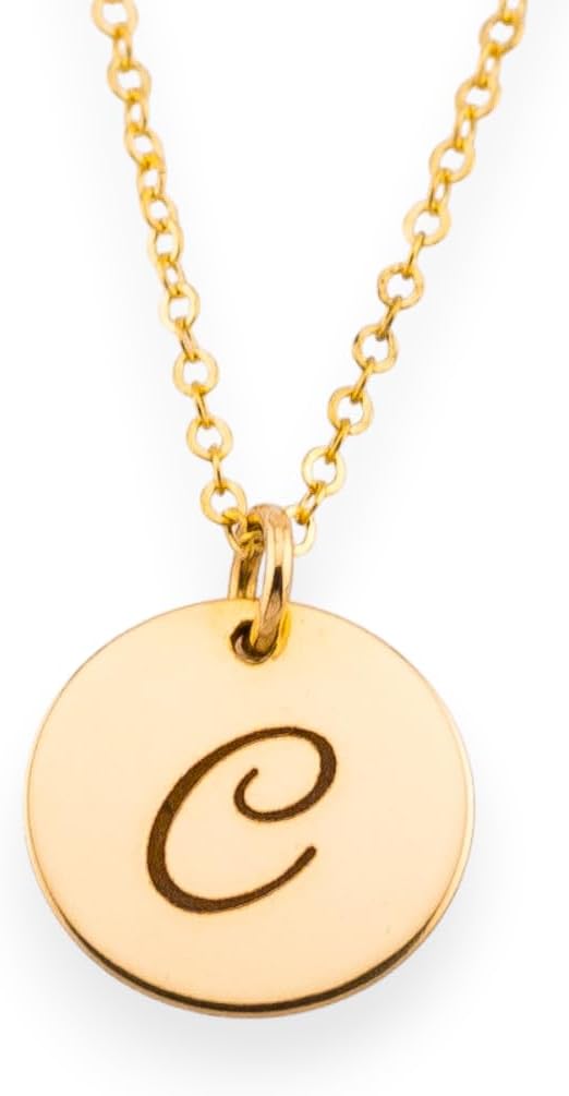 HotMixCold Personalized Circle Initial Necklace, Monogram Charm Necklace - Image 2