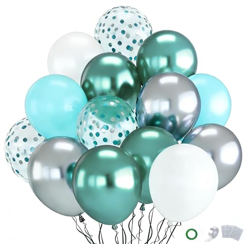 Image of Teal and Blue Balloons, 70-pack Teal Balloons for Party