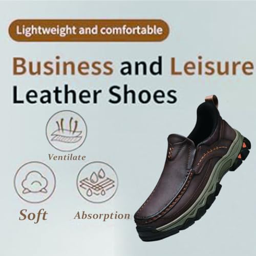 Enjerr Orthopedic Shoes Men, 2025 Hands-Free Arch Support, 2025 New Men'S Comfortable Casual Genuine Leather Slip on Loafers3