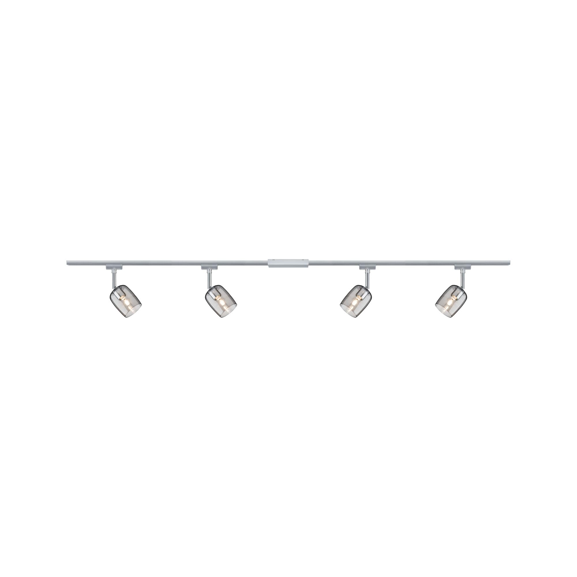 Paulmann Chrome Matt 96899 Blossom Urail Basic Set G9 Max. 4X10w Dimmable 230V Chrome Rail System – Choose Any Lamp
