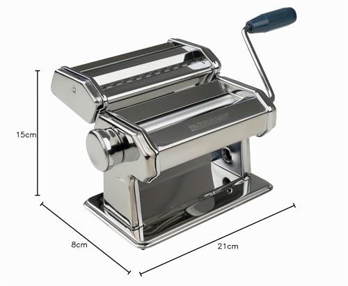 Foto von Fackelmann #easyprepare Nudelmaschine für leckere Pasta – Aufsätze für Lasagneblätter, Tagliatelle & Spaghetti – Inklusive Tischhalterung und Anti-Rutsch-Boden