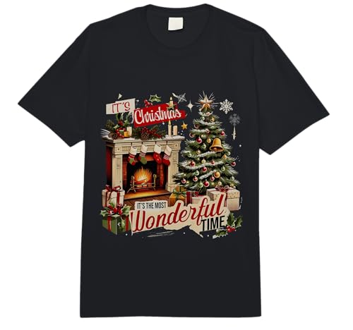Cozy Christmas Fireplace Tree Holiday Winter Decor Gift Comfort Colors Adult Heavyweight T-Shirt