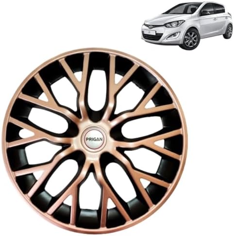 PRIGAN i20 Elite Copper Black Wheel Cover 14" for -i20 Elite (Set of 4 Pcs) (Press Fitting) Model- Phantom Copper 14