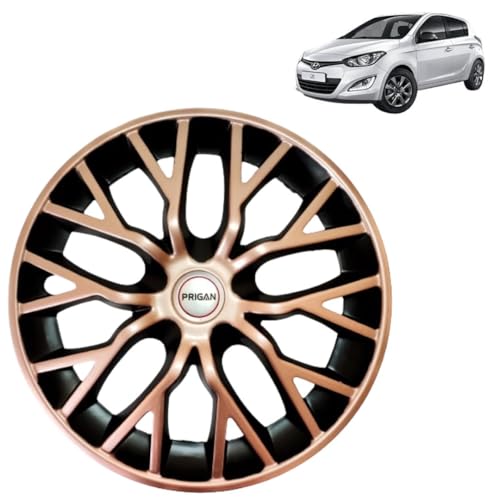 PRIGAN i20 Elite Copper Black Wheel Cover 14" for -i20 Elite (Set of 4 Pcs) (Press Fitting) Model- Phantom Copper 14