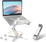 Moallia Laptop Stand with 360 Rotating Base, Computer Notebook Laptop Riser Metal Holder for Desk Collaborative Work, Fully Foldable for Easy Storage, Fits All MacBook, Laptops up to 16 inches