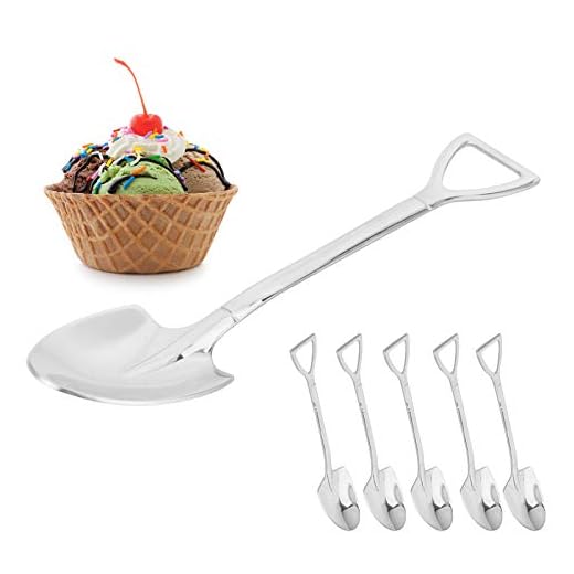 Wosune Teskedar, efterrättsskedar, smidig kant bekväm rengöring 5 st silver för kafé efterrätt, fruktsallad, glass (vass sked)