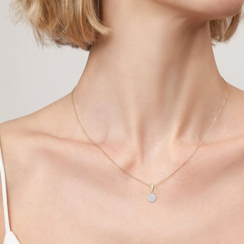 Santuzza 10K Solid Gold Genuine Diamond Simple Dainty Pendant Without Chain for Women4