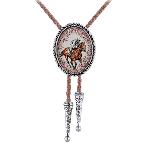 Image of Jeilwiy Bolo Tie for Men Western Cowboy Gothic Bolo Tie Necklace Halloween | Glow in Dark Bolo Tie for Men Women, 3D Halloween Bolo Tie, Gothic Western Ties, String Ties for Men Rodeo Leather Necktie