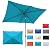Blissun 10' Rectangular Patio Umbrella Outdoor Market Table Umbrella with Push Button Tilt and Crank (Cerulean)