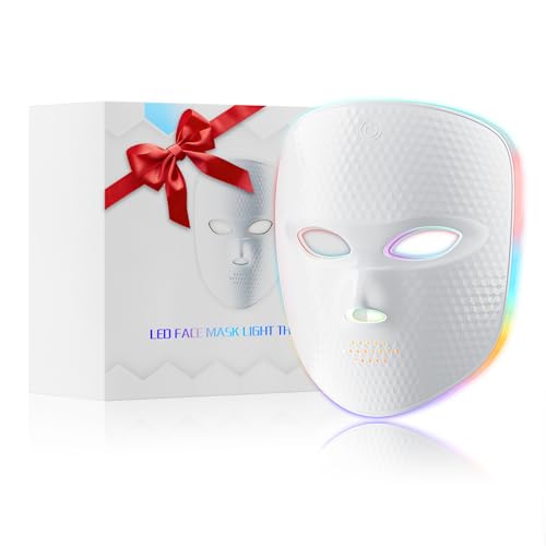 Red Light Therapy for Face Cordless LED Face Mask Light Therapy,USB Rechargeable,Red Mask for Home...