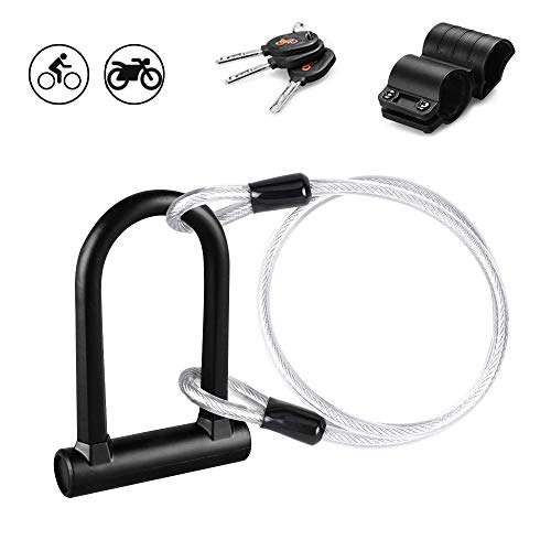 Aibrisk Bike U Lock, Heavy Duty Bike Lock Bicycle U Lock 16mm Shackle