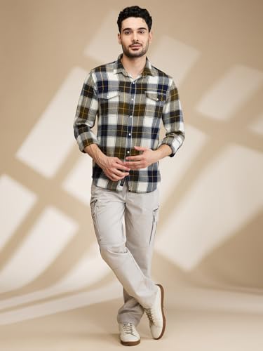 Image of Being Human Black Slim Fit Regular Collar Men's Shirt Clothing