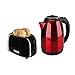 Bouilloire en inox Rouge - 1500W 1.8L + Grille pain 2 fentes 700W - 6 positions