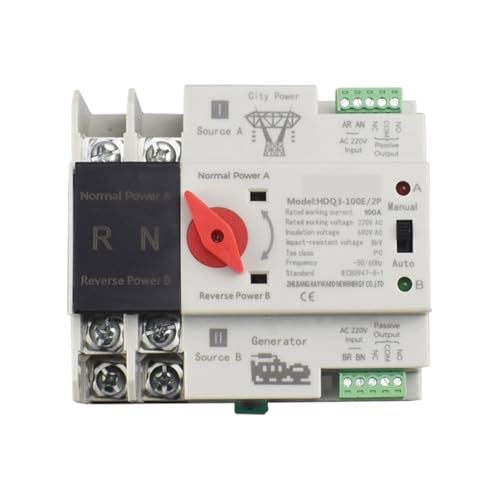 Commutateur de transfert automatique 2P 125A monophasé CA 230V pour alimentation continue