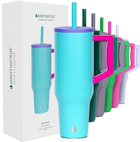 Image of Elemental Spill Proof 40oz Insulated Tumbler with Handle & Straw Travel Mug