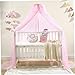 CNAFGBGG Crib Canopy, Breathable Fine Mesh Baby Bed Canopy, Jacquard Pattern Crib Tent, Mosquito Net for 16.4ft Circumference Baby Bed