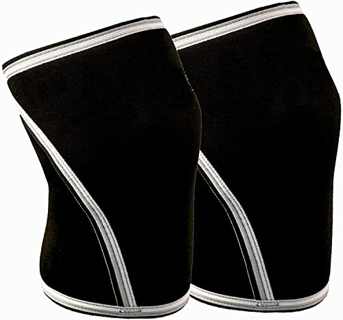 Image of Leosportz Knee Support for men Gym (1Pair) - 7mm Power Knee Support Gym Workout | Knee Sleeves for Running Jogging Gym Squats (XL, Black)