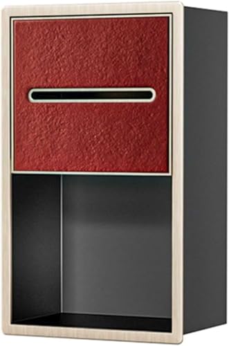 Generisch Toilettenpapierhalter aus Edelstahl mit Ablage – Moderne, platzsparende Wandmontage fürs Badezimmer, einfache Installation, langlebige und stilvolle Aufbewahrungslösung – Schwarz Rot 2,-