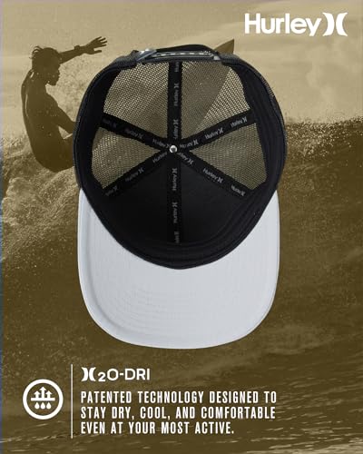 Image of Hurley Mens Trucker Hat - Flexible Quick Dry Fairway Mesh Trucker Hat for Men with Snapback Closure - Classic Mens Caps