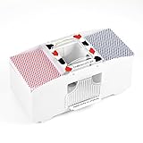 Nileole 2/6 Decks Automatic Card Shuffler, Battery-Operated Electric Shuffler for UNO, Phase 10, Skip-Bo, Texas Hold'em, Poker, Home Card Games (1-2 Deck (White))