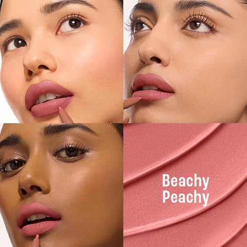 Image of Lakme 9to5 Hya Beach Edit, Lipstick + Liner Duo, Beachy Nude, Infused with Hyaluronic Acid, Vitamin E, Jojoba Oil, Comfortable Matte Finish, SPF Powered, Hydrating Lipstick, 2+0.2 g