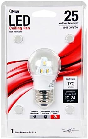 Feit Electric BPA15/CL/LED/RP Accent LED A15 Bulb, Clear