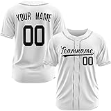 Custom Baseball Jersey for Men Women Youth Button Down Sports Tee Stitched or Printed Letter Number
