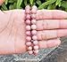 Natural Pink Rhodonite Gemstone Beaded Bracelet 7 inch Stretch Chakra Gems Healing Crystal Women Mom Gift GB8-5